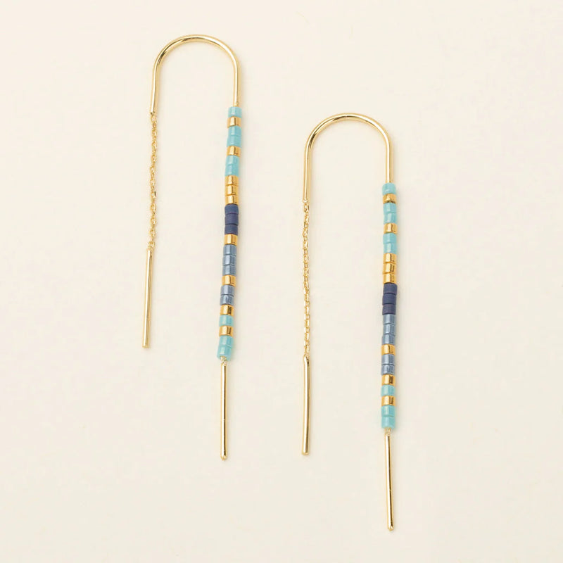 Scout - Chromacolor Miyuki Thread Earring - Cobalt Multi/Gold