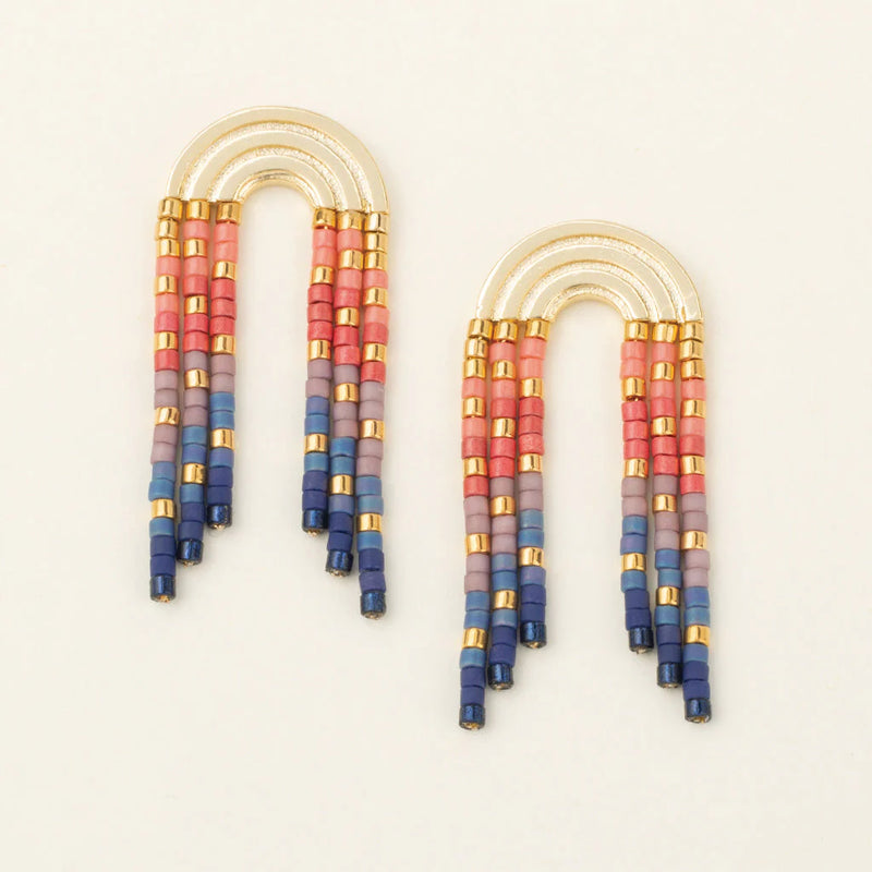 Scout - Chromacolor Miyuki Rainbow Fringe Earring - Multi/Gold