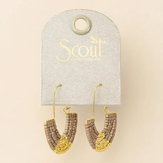 Scout - Chromacolor Miyuki U-Hoop Earring - Pewter/Gold