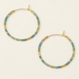 Scout - Chromacolor Miyuki Small Hoop - Turquoise Mint/Gold
