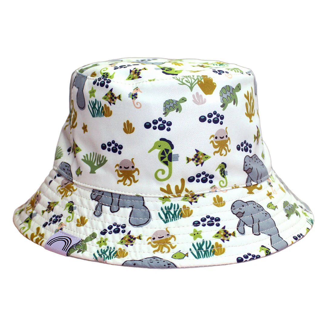 Emerson &amp; Friends Manatee and Blue Surf Reversible Bucket Hat