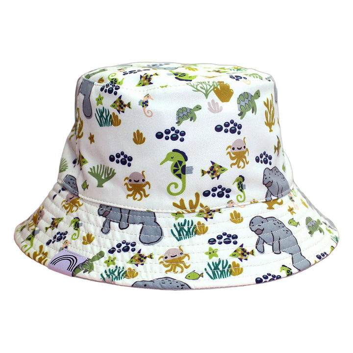 Emerson &amp; Friends Manatee and Blue Surf Reversible Bucket Hat