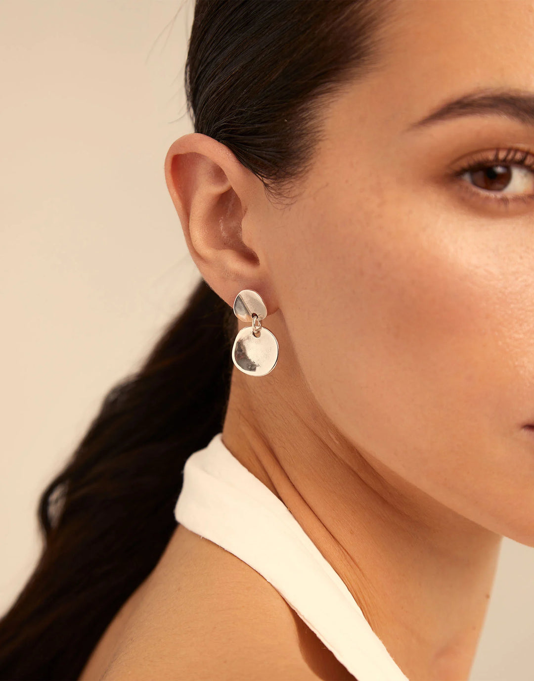 UNOde50 Circle drop earrings - Sterling Silver