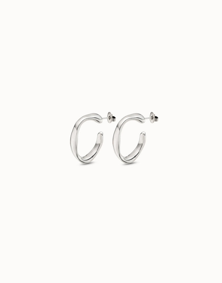 UNODE50 Open hoop earrings Silver