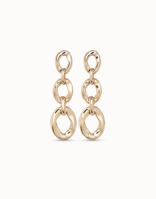 UNOde50 Drop earrings with 3 links Gold
