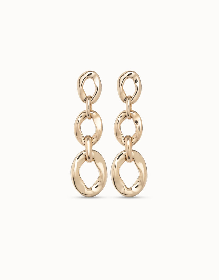 UNOde50 Drop earrings with 3 links Gold
