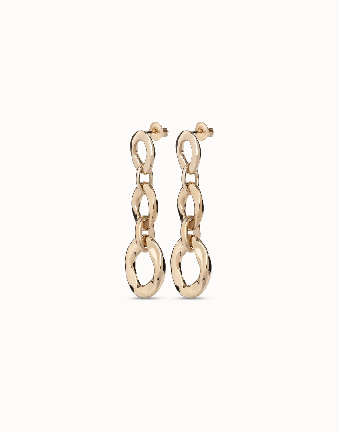 UNOde50 Drop earrings with 3 links Gold