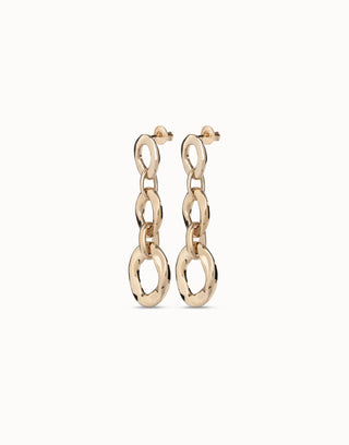 UNOde50 Drop earrings with 3 links Gold