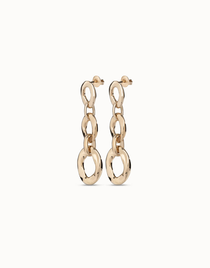 UNOde50 Drop earrings with 3 links Gold