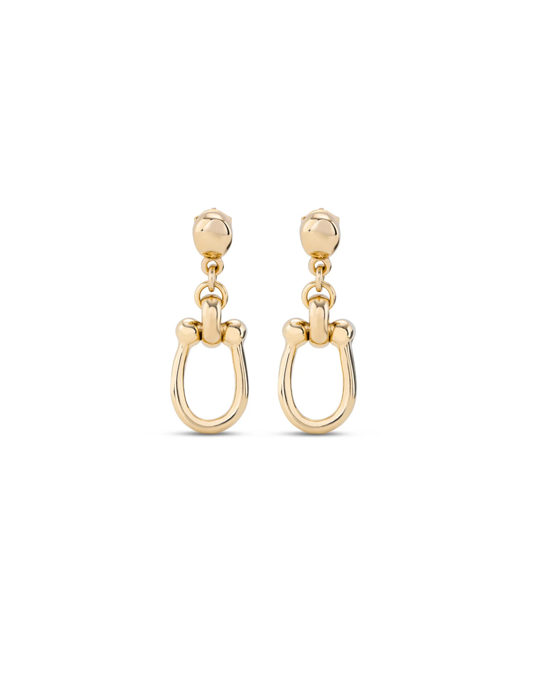 UNODE50 Drop earrings with medium sized link Gold