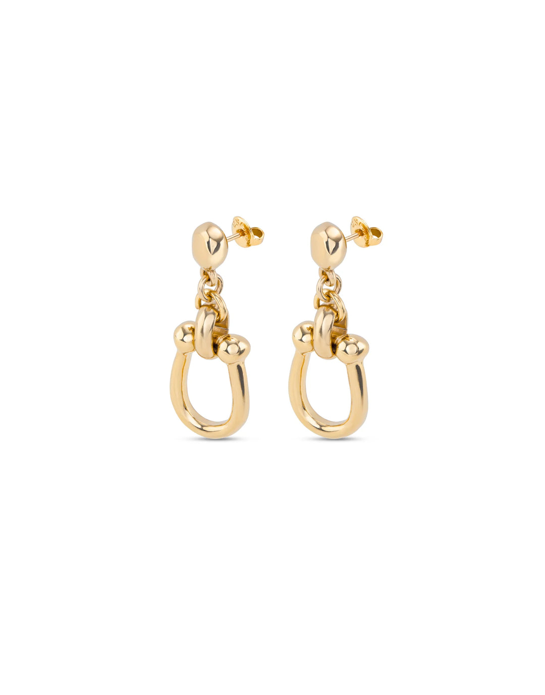 UNODE50 Drop earrings with medium sized link Gold