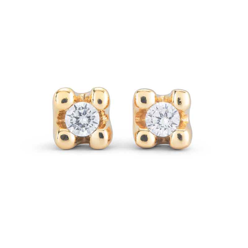 UNOde50 Stud earrings with white cubic zirconia - Gold