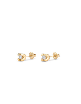 UNOde50 Stud earrings with white cubic zirconia - Gold