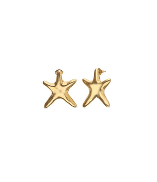 UNOde50  Earrings Stellaris Medium starfish-shaped earrings Gold