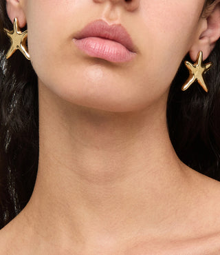UNOde50  Earrings Stellaris Medium starfish-shaped earrings Gold