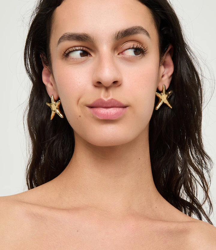 UNOde50  Earrings Stellaris Medium starfish-shaped earrings Gold