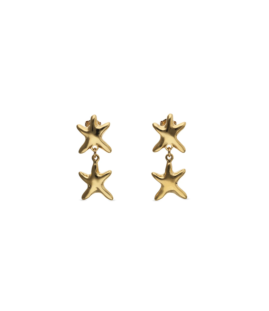 UNOde50 Earrings Orion Long earrings with 2 starfishes Gold