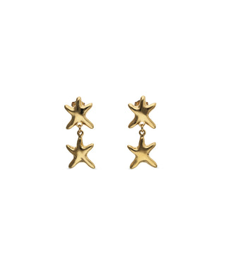 UNOde50 Earrings Orion Long earrings with 2 starfishes Gold