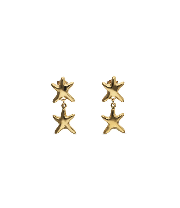 UNOde50 Earrings Orion Long earrings with 2 starfishes Gold