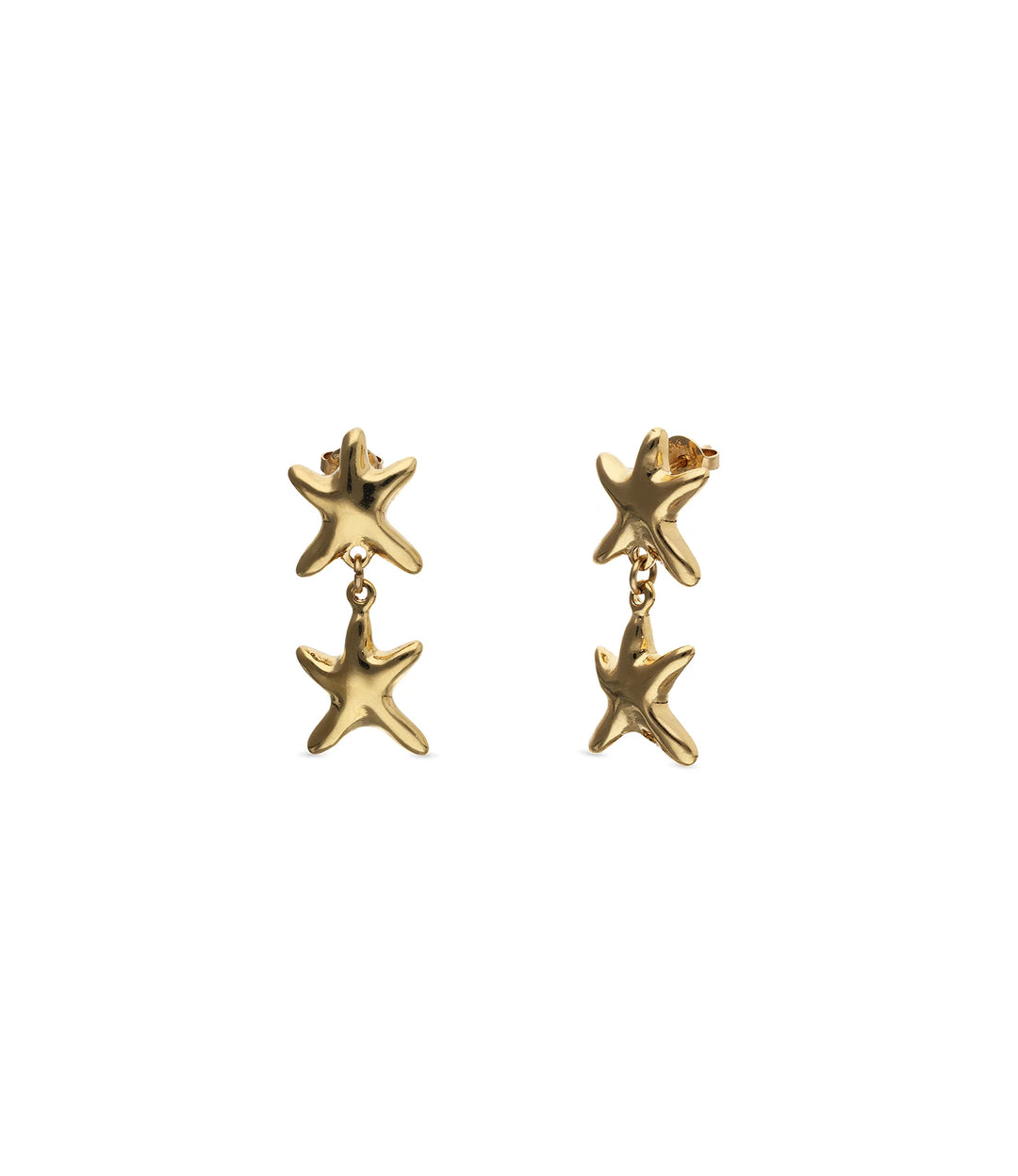 UNOde50 Earrings Orion Long earrings with 2 starfishes Gold