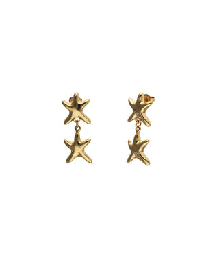 UNOde50 Earrings Orion Long earrings with 2 starfishes Gold