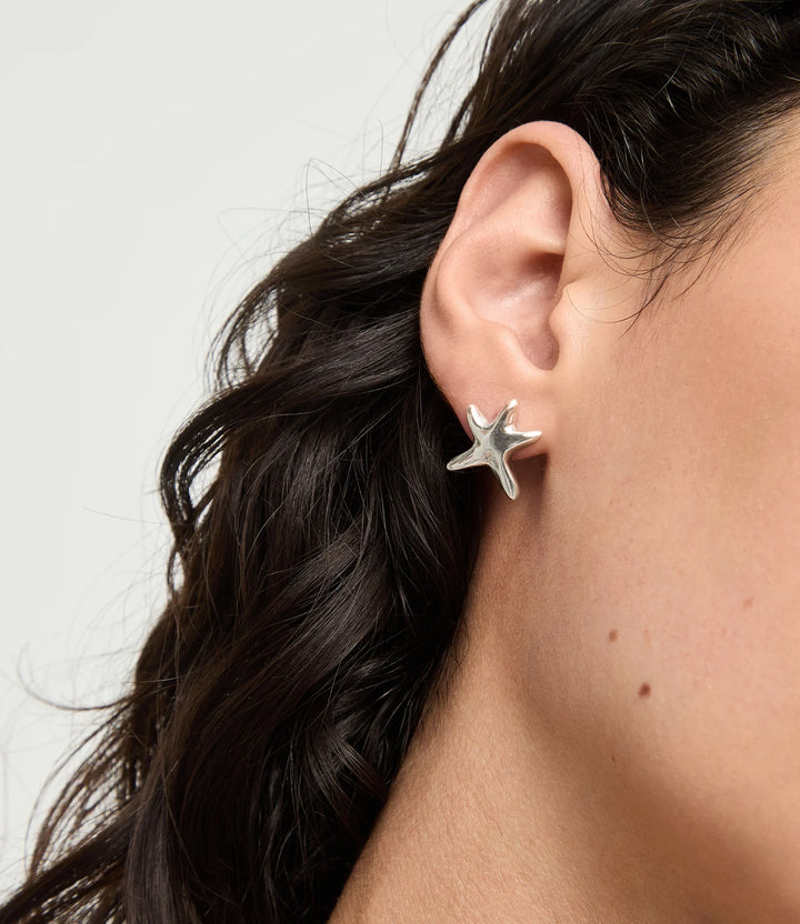 UNOde50 Earrings Star Small starfish earrings Silver