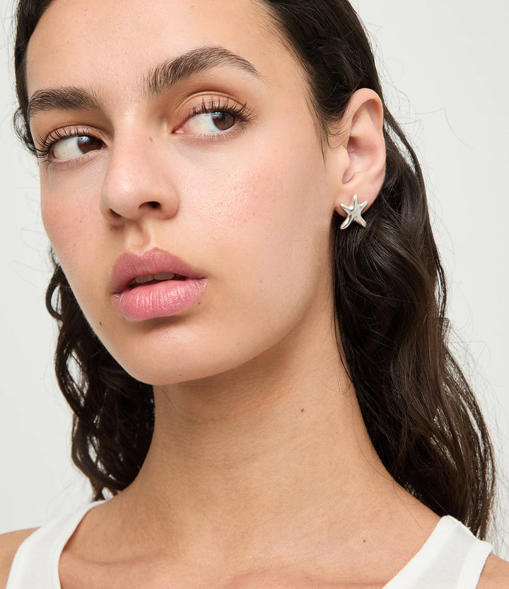 UNOde50 Earrings Star Small starfish earrings Silver