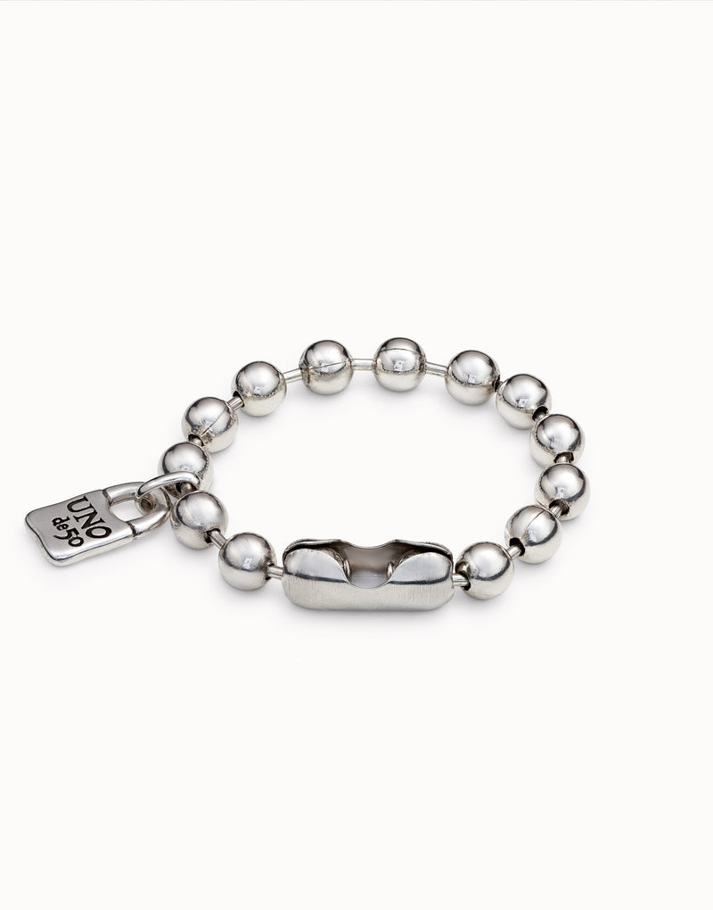 UNOde50 Beaded bracelet with a padlock charm - Sterling Silver
