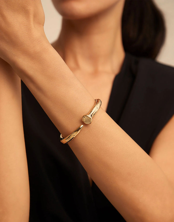 UNOde50 Nail shaped bangle bracelet - Gold
