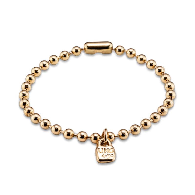 UNOde50 Beaded charm bracelet - Gold
