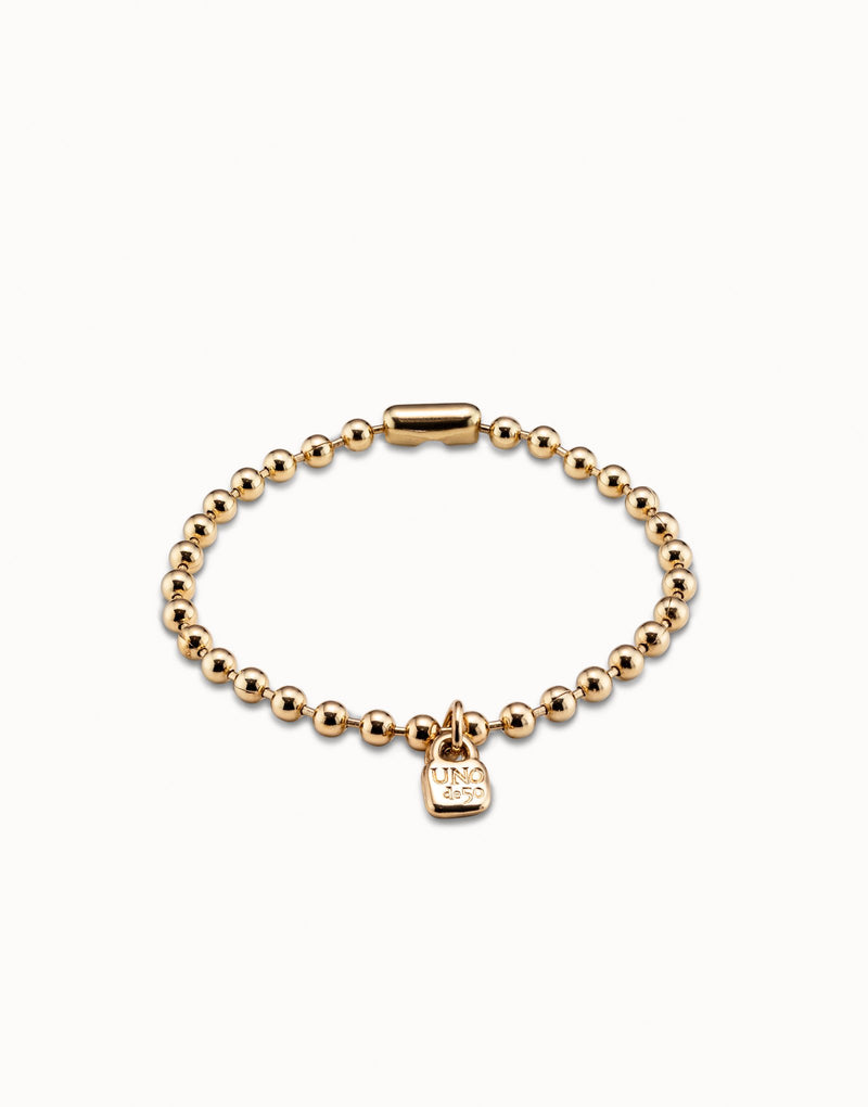 UNOde50 Beaded charm bracelet - Gold