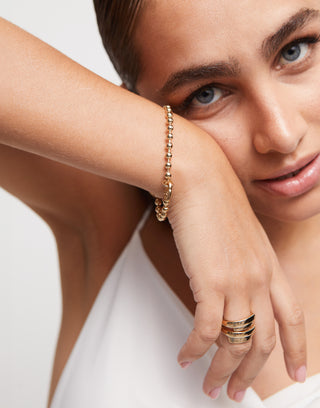 UNOde50 Beaded charm bracelet - Gold