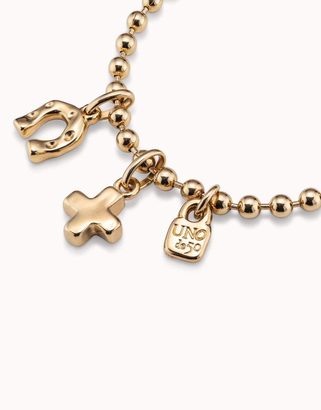 UNOde50 Beaded charm bracelet - Gold