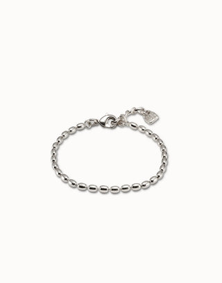 UNODE50 Oval link chain charm bracelet Silver