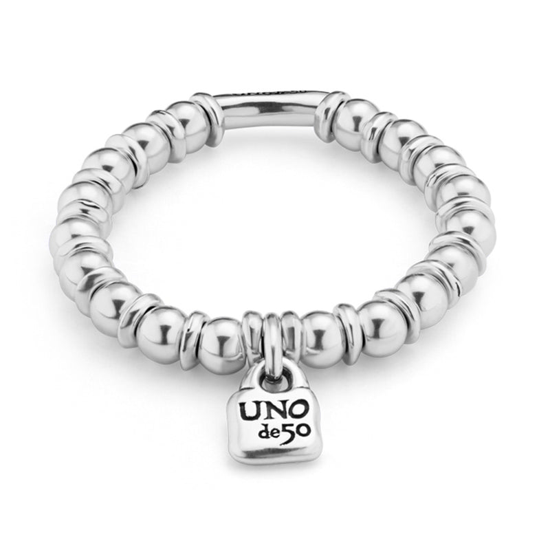 UNOd50 Beaded stretch bracelet - Sterling SIlver