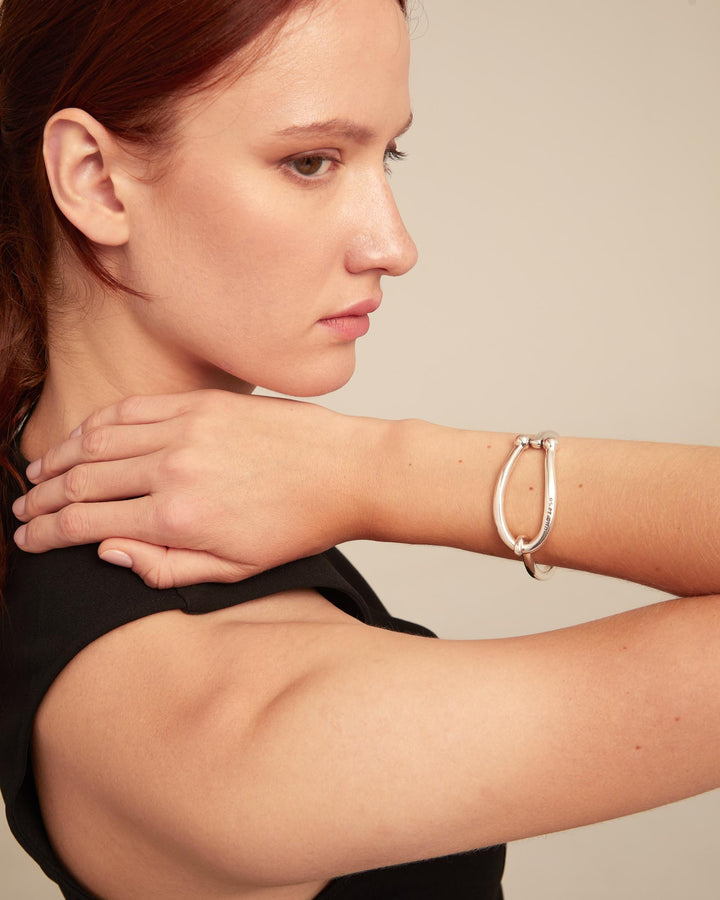 UNOde50 Bangle bracelet with large link - Sterling SIlver