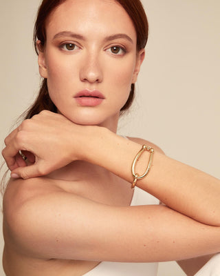 UNOde50 Bracelet Bangle Bracelet with Large Link - Gold