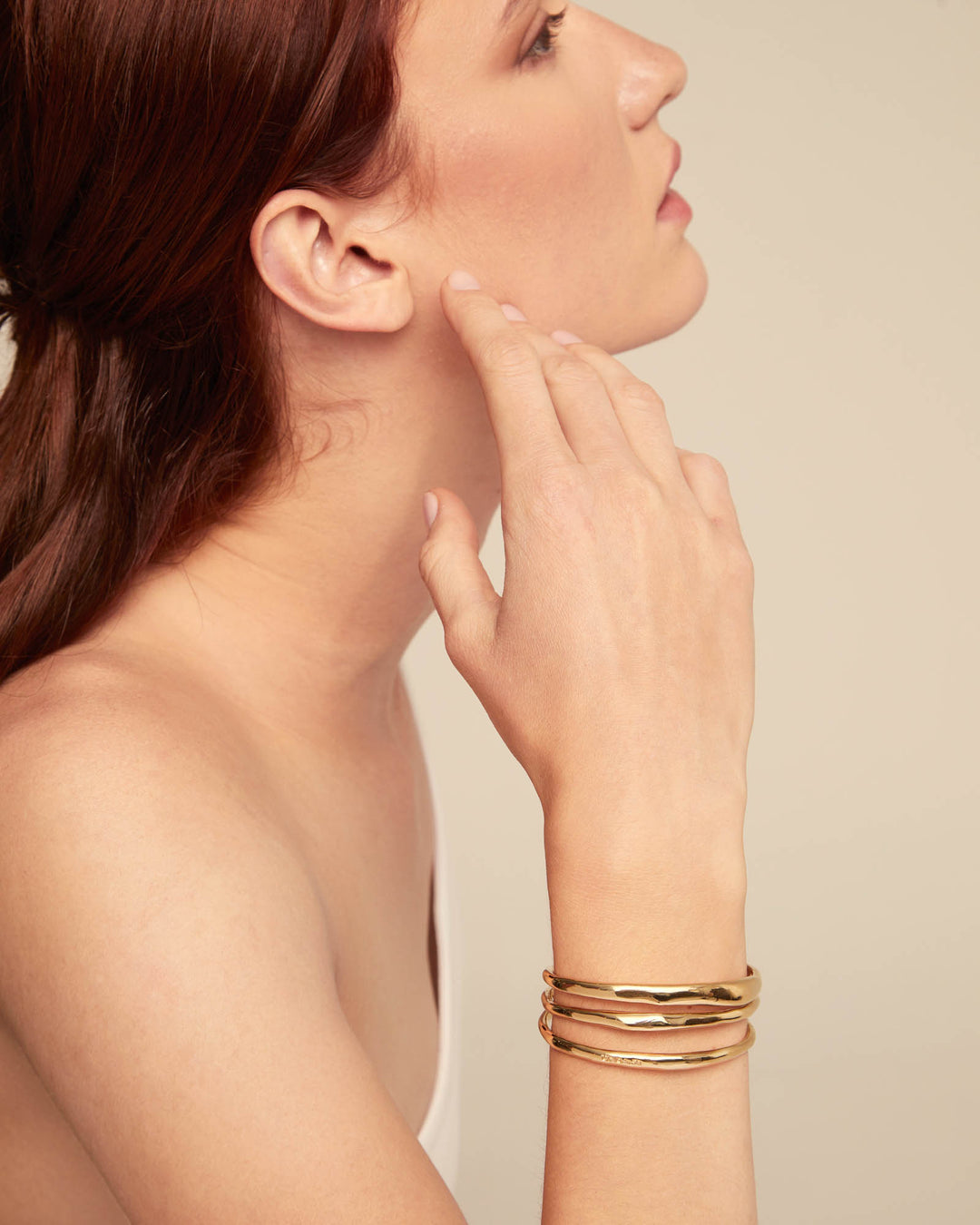 UNOde50 Triple strand cuff bracelet - Gold