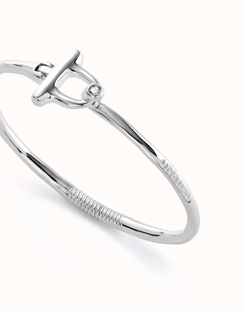 UNOde50 Bangle bracelet with white topaz - Sterling Silver
