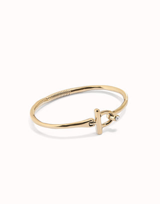 UNOde50 Bangle bracelet with white topaz - Gold