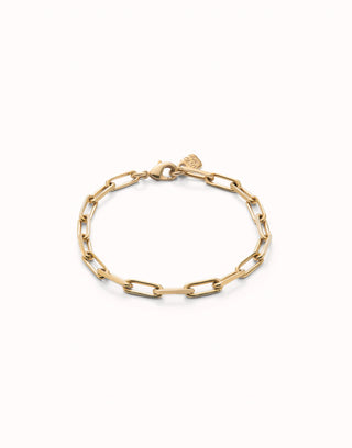 UNODE50 Bracelet Rectangular link chain bracelet - Gold