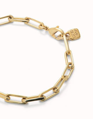 UNODE50 Bracelet Rectangular link chain bracelet - Gold