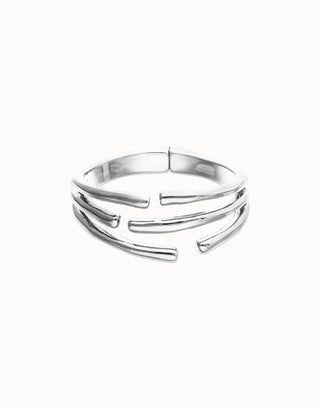 UNOde50 Bangle bracelet with multiple intertwined organic shapes - Silver