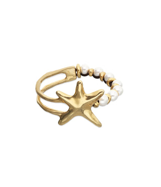 UNODE50 Bracelet Orion Bracelet with pearls and starfish Gold