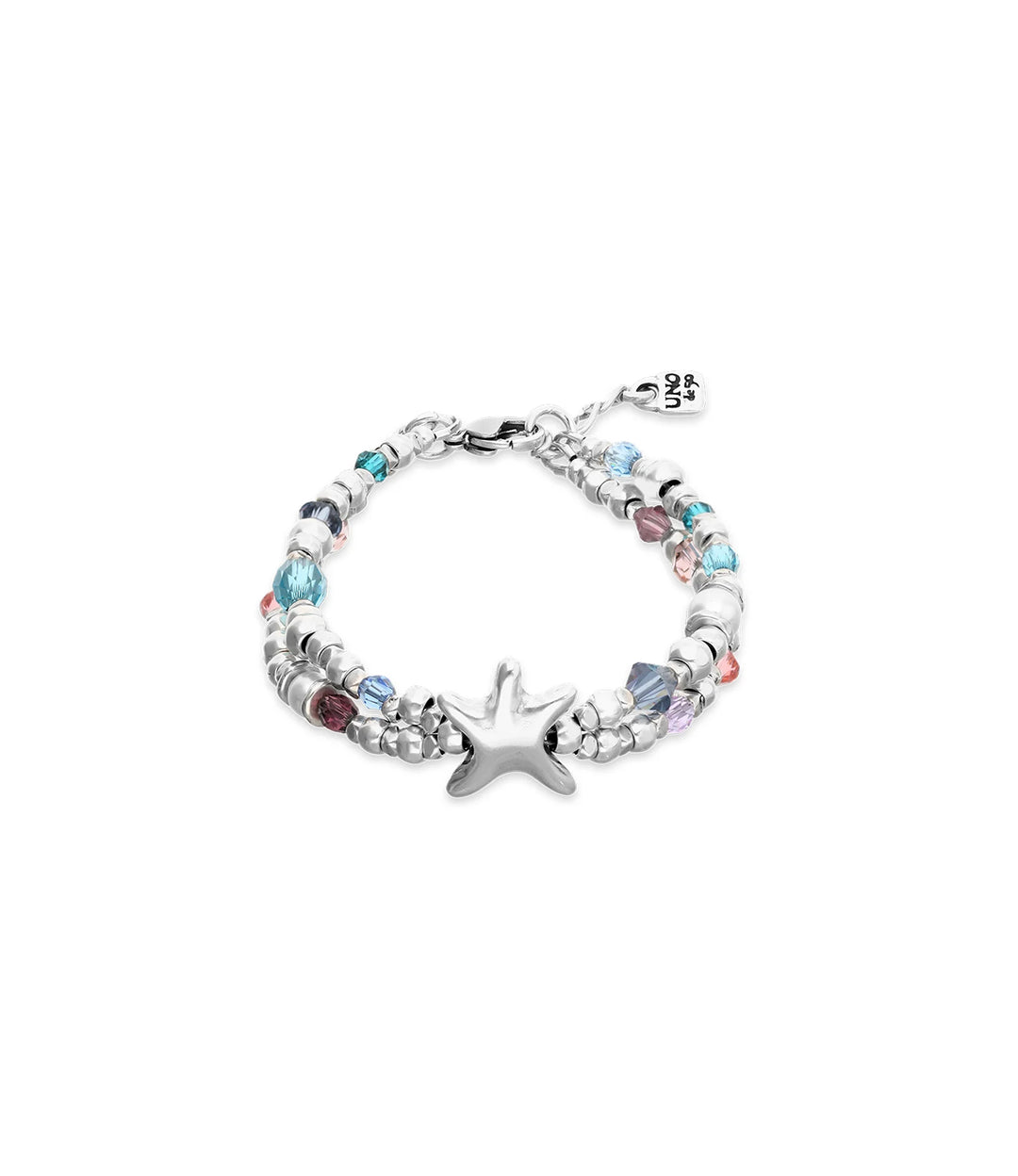 UNODE50 Bracelet Prisma Elastic bracelet with crystals and starfish Silver