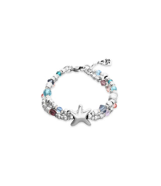 UNODE50 Bracelet Prisma Elastic bracelet with crystals and starfish Silver