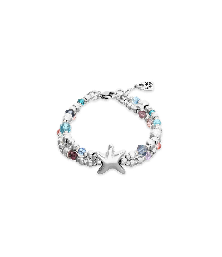 UNODE50 Bracelet Prisma Elastic bracelet with crystals and starfish Silver