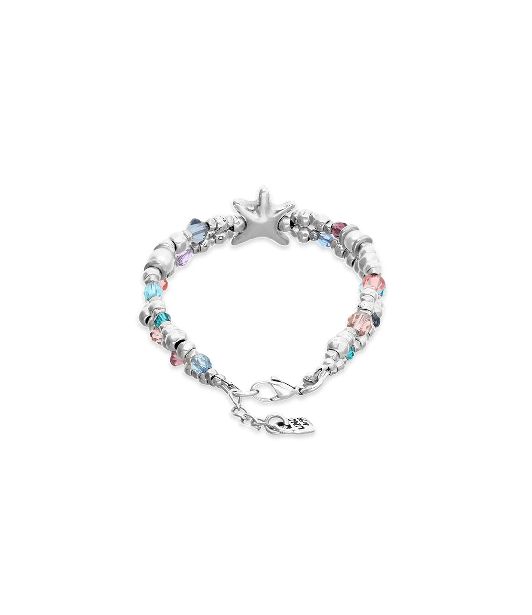 UNODE50 Bracelet Prisma Elastic bracelet with crystals and starfish Silver