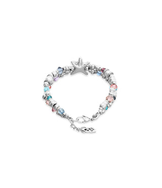 UNODE50 Bracelet Prisma Elastic bracelet with crystals and starfish Silver