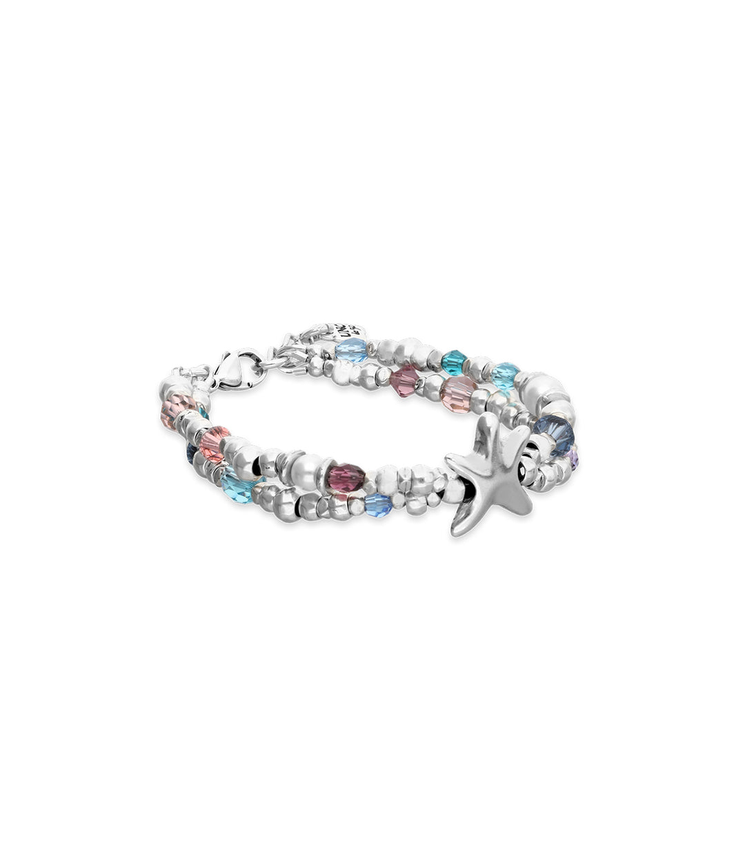 UNODE50 Bracelet Prisma Elastic bracelet with crystals and starfish Silver
